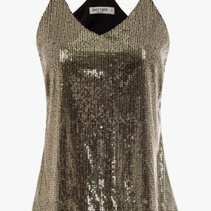 Gold sequins racerback tank